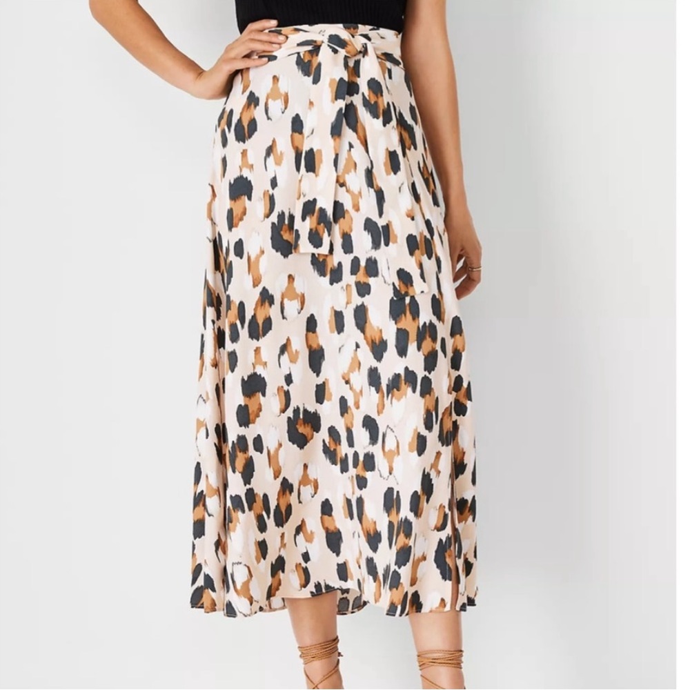 Animal Print Tie Wrap Skirt